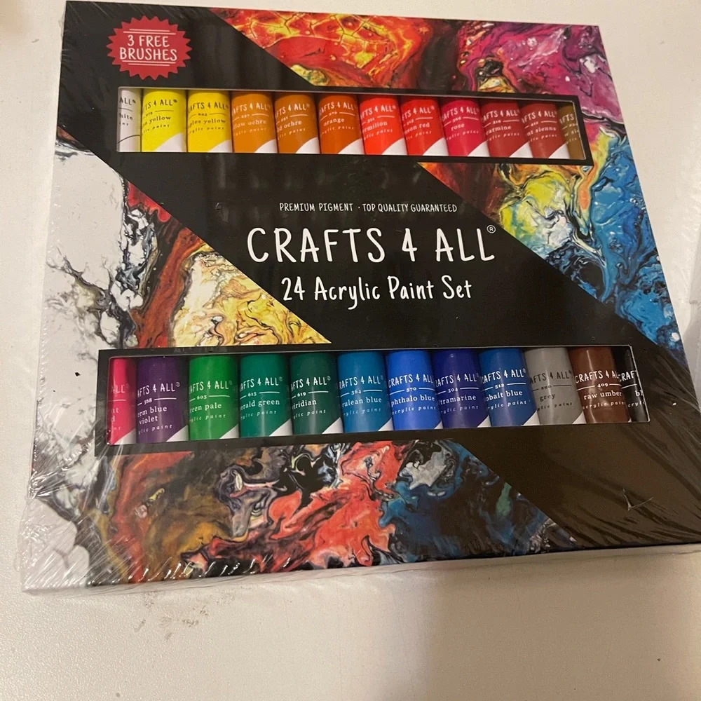 Two pack of Acrylic Paint Set for Adults and Kids - 24 Pack of 12mL Paints with - Picture 5 of 10